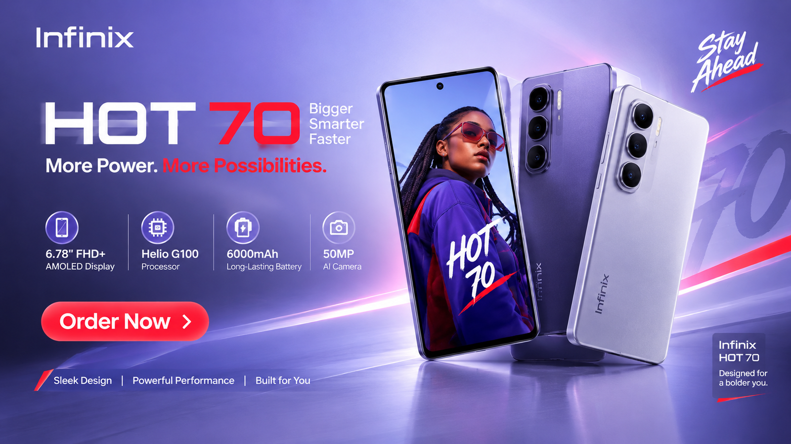 Infinix hot 70 banner